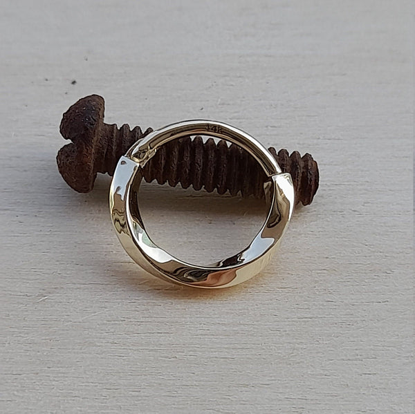 Texture Nose Ring 14k Solid Gold